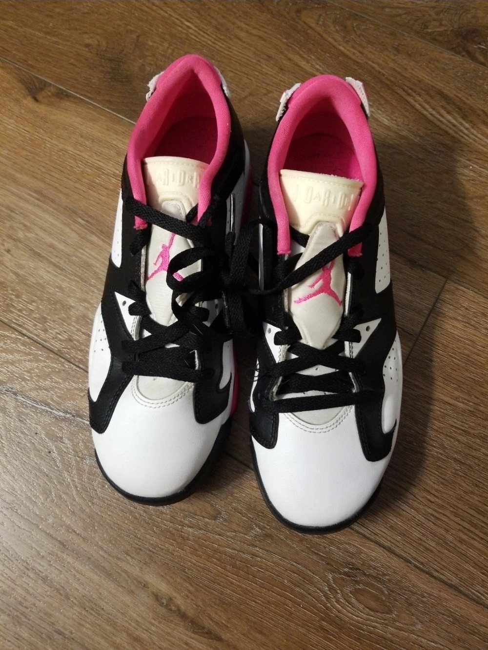Jordan Women's Sneakers in White, Black & Pink